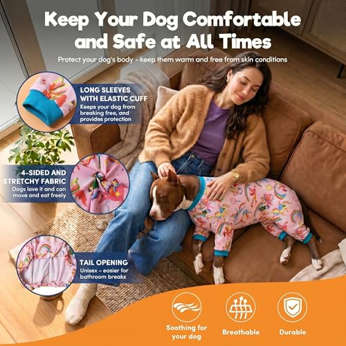 Pijama para perro grande LovinPet 3XL Rainbow Rosa miniatura 5