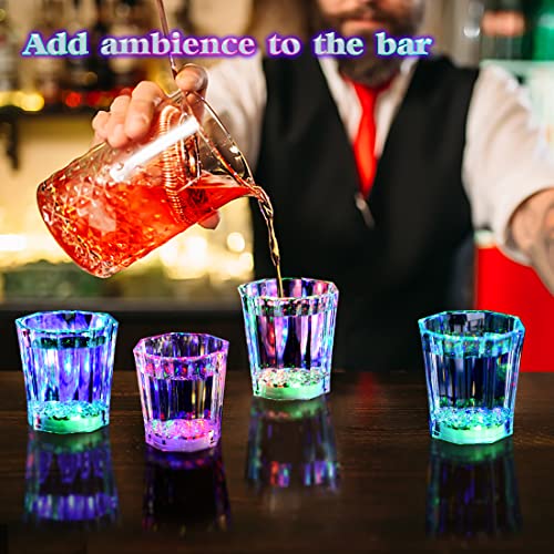 24 Pack Light Up Cups, Party Cups Halloween Cups Glowing Party Cups Led Cups Light Up Shots Glasses For Party Fun Cups Glow In The Dark Party Favor Supplies For Kids Adults Birthday Thanksgiving Xmas #TOP3