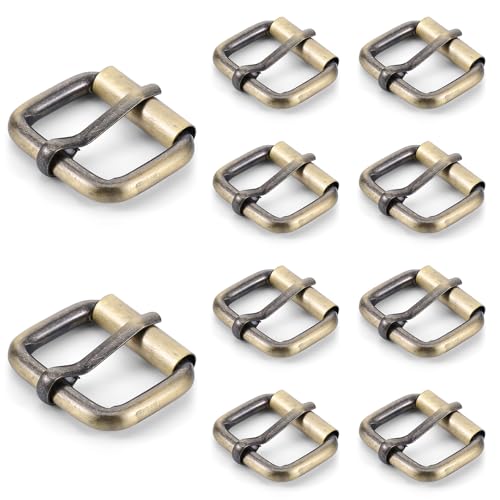 10 Stück 25mm Rollschnallen Metall Gürtelschnalle Damen Gürtelschnallen Metal Roller Buckles Gürtel Hardware Dornschließe Ersatz Rollschnallen für Tasche Ledergürtel Hand DIY Zubehör (Bronze)