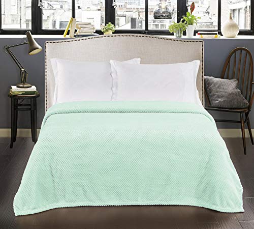 DecoKing Kuscheldecke 70x150 cm Pfefferminze Decke Microfaser Wohndecke Tagesdecke Fleece weich sanft kuschelig skandinavischer Stil Minze Henry