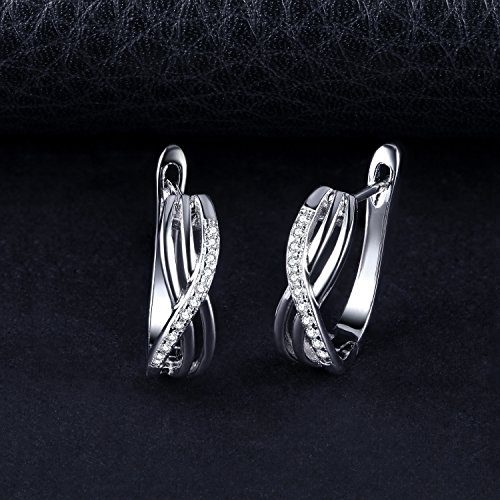 JewelryPalace Infinity Cubic Zirconia Creole Hoop Earrings for Women, Love Knot 925 Sterling Silver 14k White Yellow Rose Gold Plated Huggie Earrings for Girls, Simulated Diamond Jewelry Sets3