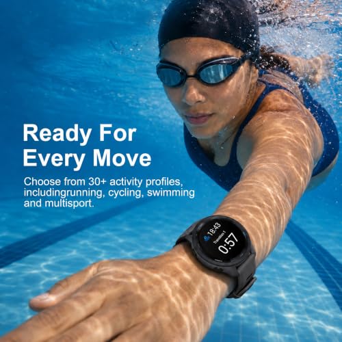 Garmin Forerunner 265 Running GPS Smartwatch, AMOLED Display, 46mm, Black/Powder Gray, 010-02810-00 - Bundle w/Deco Essentials Charging Dock, Dust Cover and USB-C Cable