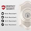 Kwikset Belleview Front Door Lock Handle and Deadbolt Set, Entry Handleset Exterior with Interior Door Knob, Satin Nickel, Pick Resistant SmartKey Rekey Deadbolt Security