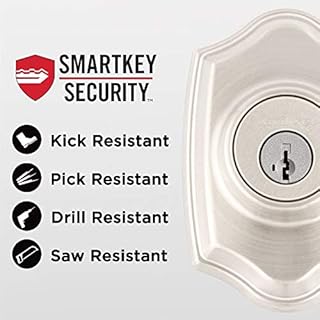 Kwikset Belleview Front Door Lock Handle and Deadbolt Set, Entry Handleset Exterior with Interior Door Knob, Satin Nickel, Pick Resistant SmartKey Rekey Deadbolt Security
