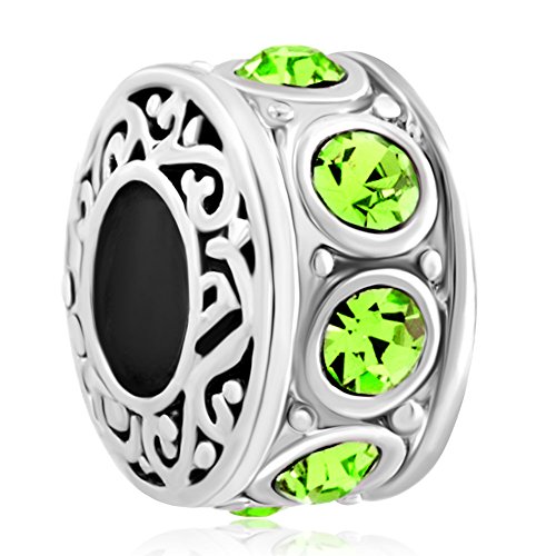 Third Time Charm Jan-Dec Birthday Spacer Charm Beads For European Charm Bracelets