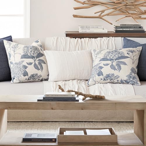 Foindtower Set of 2 Linen Floral Vintage Throw Pillow Covers Neutral Accent Print Decorative Cushion Covers Farmhouse Boho Home Decor for Sofa Chair Couch Bedroom Living Room Outdoor,18×18 Inch,Blue Foindtower Set of 2 Linen Floral Vintage Throw Pillow Covers Neutral Accent Print Decorative Cushion Covers Farmhouse Boho Home Decor for Sofa Chair Couch Bedroom Living Room Outdoor,18×18 Inch,Blue