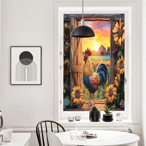 Película Decorativa de Vidrio para Ventana Rooster 17.7 x 23.6 in miniatura 4
