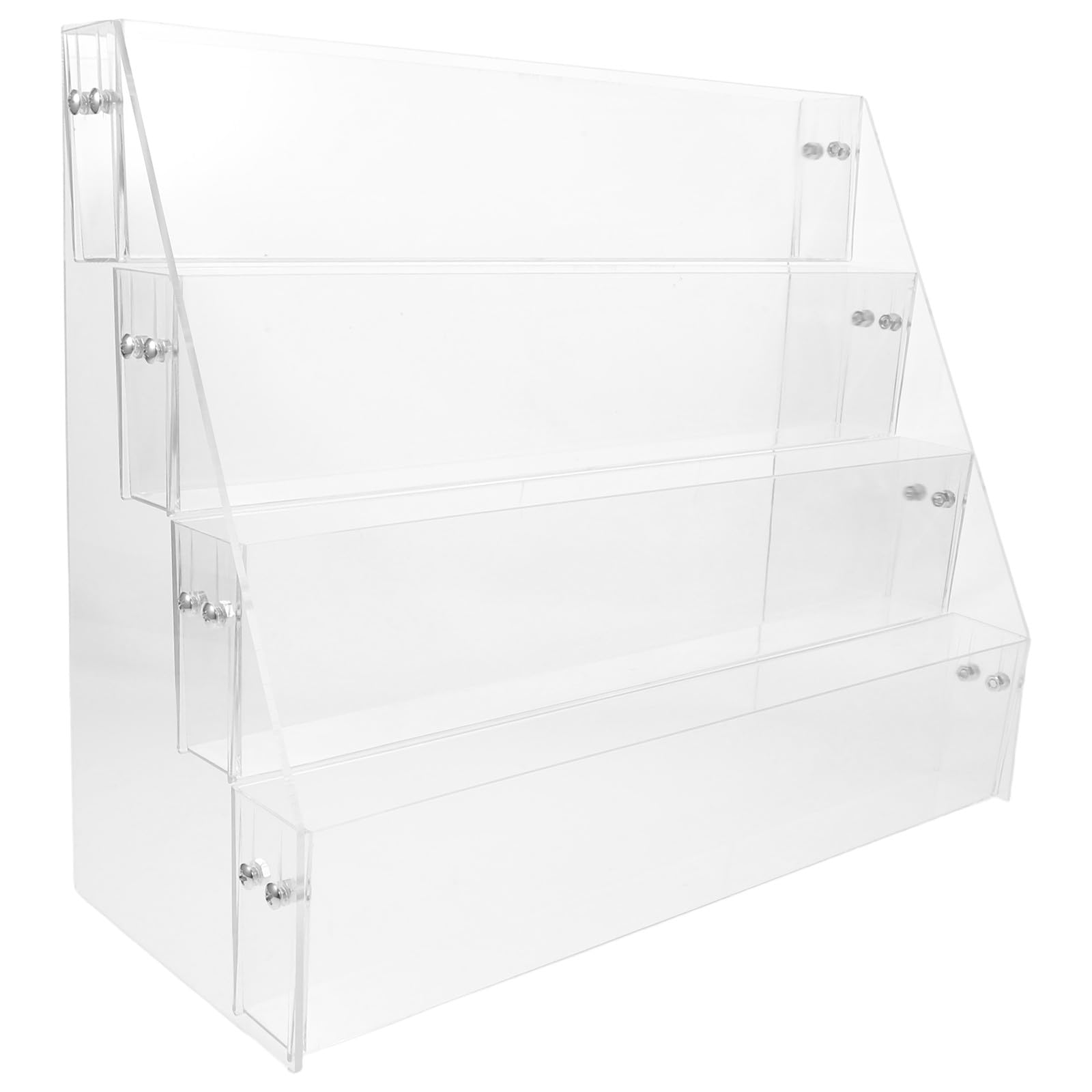 Holibanna Expositor Niveles en Acrílico Escalonado de Transparente de 4 Estructura Estable y Fácil Mantenimiento para Tarjetas Coleccionables Adecuado para Interiores