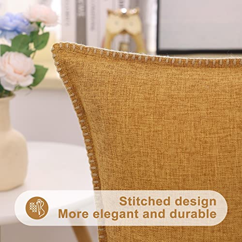 DecorUhome Set di 2 federe per cuscini in lino, 60...