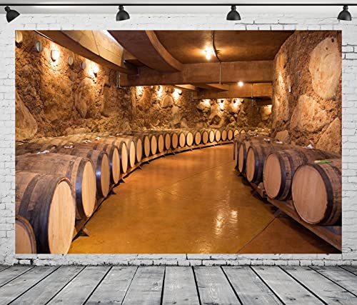 BELECO 3.5x3m Tela Vintage Bodega Telón de Fondo Bodega Antigua Barriles de Vino Bodega subterránea Fondo de la Sala de Almacenamiento Bar Club Pub Escena de Fondo Retrato Sesión de Fotos