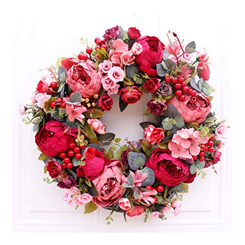 Couronne artificielle pivoine d'automne idée cadeau maison