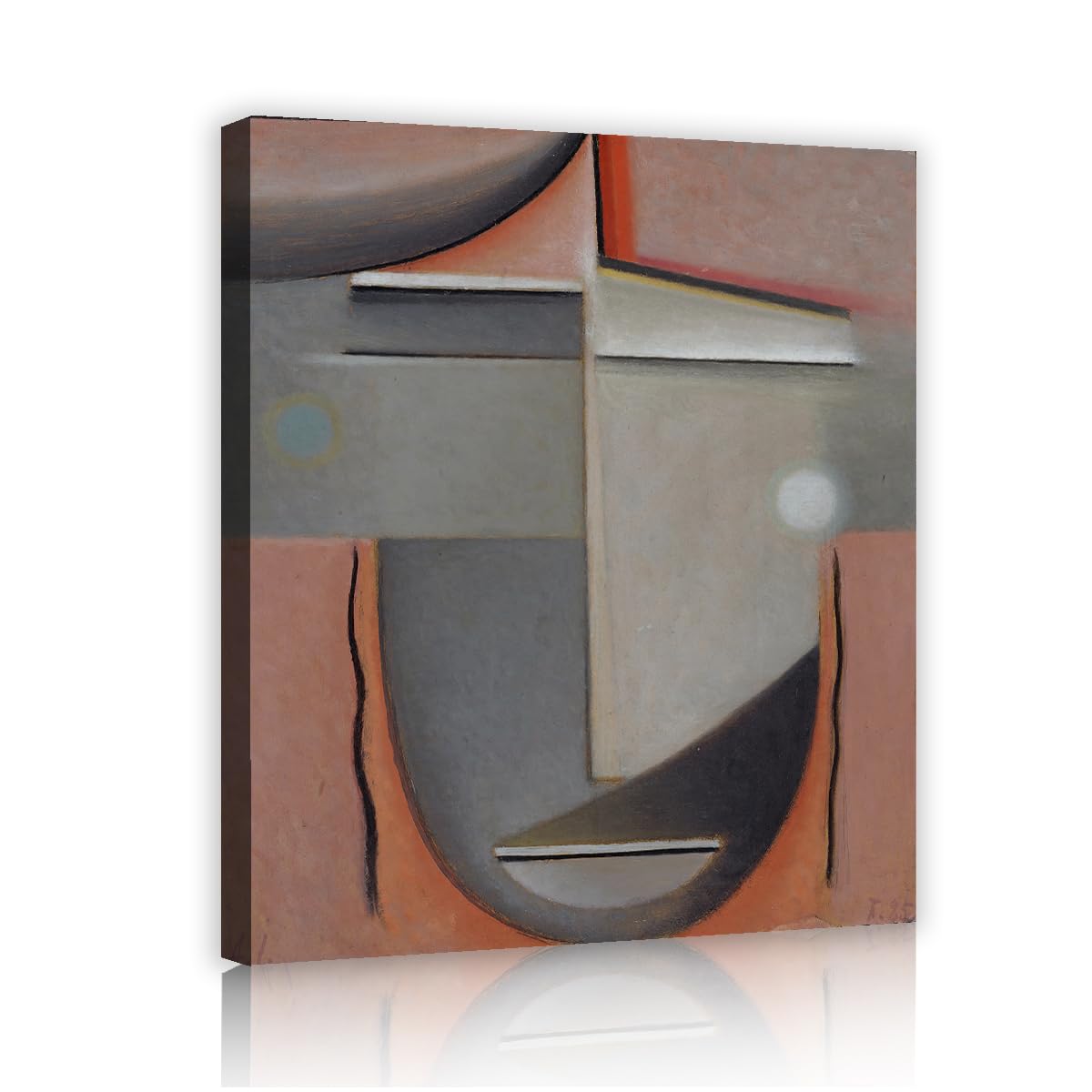 TOANGWALL Boho Geometric Face Canvas Wall Art Entryway Alexej von Jawlensky Abstract Head Classic Painting Framed Poster for Guest Room Decor 65x80cm
