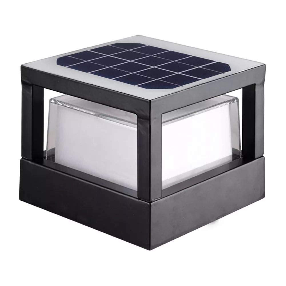 SHANNY Solar Landscape Post Cap Light Warmwhite 3000k Pathway Light Solar Outdoor Fence Light IP65 Waterproof solar Garden Light For Wall Park Yard Garden Driveway (16 x 16 x 13 cm Square)
