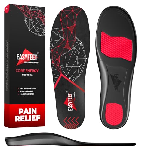 Plantar Fasciitis Relief Shoe Insoles - High Arch Support Inserts Men Women - Orthotics Shoe Inserts for Flat Feet - Work Boots Running Hiking Insoles