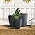 Kante 18.1",20.5",22.4" H Tall Round Concrete Planters Set of 3, Outdoor Indoor Modern Decorative Plant Pots with Drainage Hole & Rubber Plug for Home & Garden Charcoal