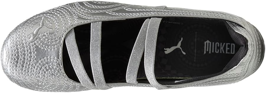PUMA Womens Wicked Speedcat Metallic Embroidered Ballet Flats Casual - Silver - Image 4