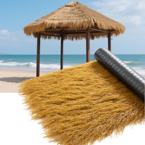Toit De Chaume Synthétique, Rouleau De Paille Mexicaine Artificielle. Convient Pour La Décoration De Clôture De Jardin, La Plage, Les Fêtes Hawaïennes,...