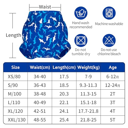 BIG ELEPHANT Baby Swim Diapers 3pcs, Reusable Adjustable Washable Waterproof Swimming Diaper for Boy's and Girl's, 12-24 Months - Image 2