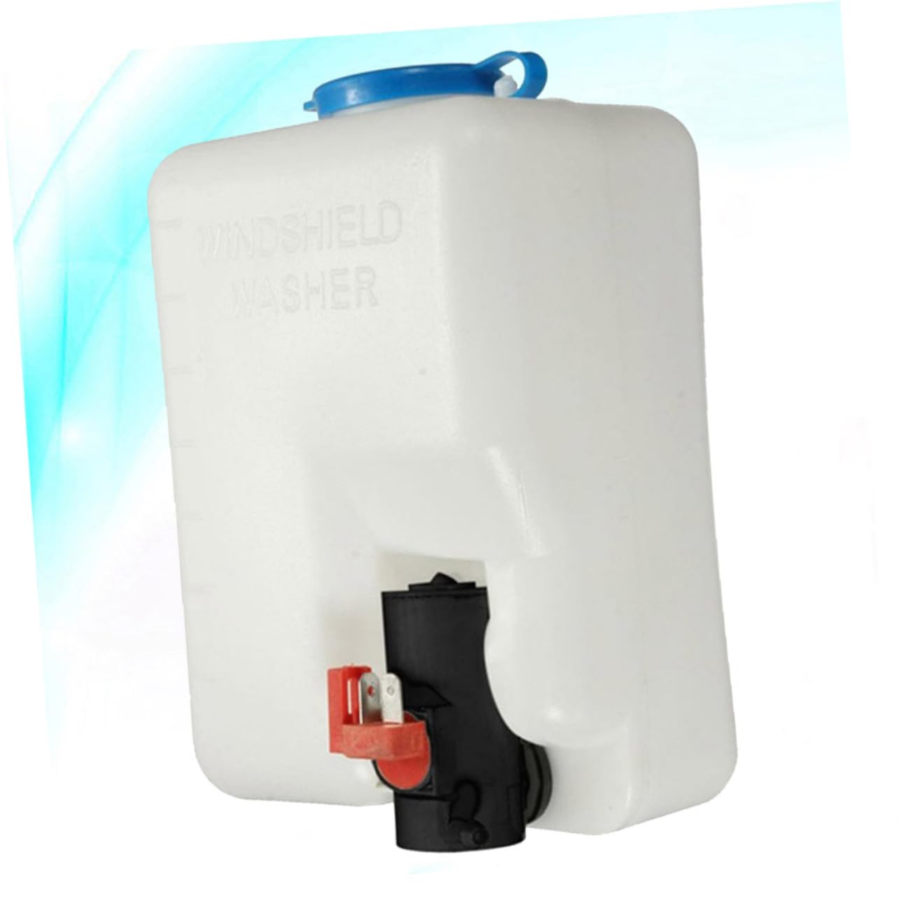 12v mit Wasserpumpe Scheibenwaschflüssigkeitsbehälter Satz 1,5l PC Kunststoff Metall Langlebig für Limousine und Lkw | Schwarz, für Suv und Anhänger, 1, 5m Schlauch mit Düsen und Befestigungszubehör