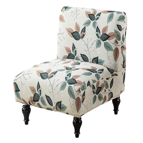 Image of Eco-Ancheng Armless Chair Slipcover Removable Armless Accent Chairs Covers Washable Armless Slipper Chair Slipcover Printed Armless Chair Furniture Protector Covers for Living Dining Room Hotel