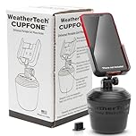WeatherTech CupFone, Universal Cup Holder Phone Mount for Cars – Adjustable & Secure Fit with Open Access for Charging – Compatible with iPhone, Android (Black Plastic Knobs)