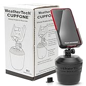 WeatherTech CupFone, Universal Cup Holder Phone Mount for Cars – Adjustable & Secure Fit with Open Access for Charging – Compatible with iPhone, Android (Black Plastic Knobs)