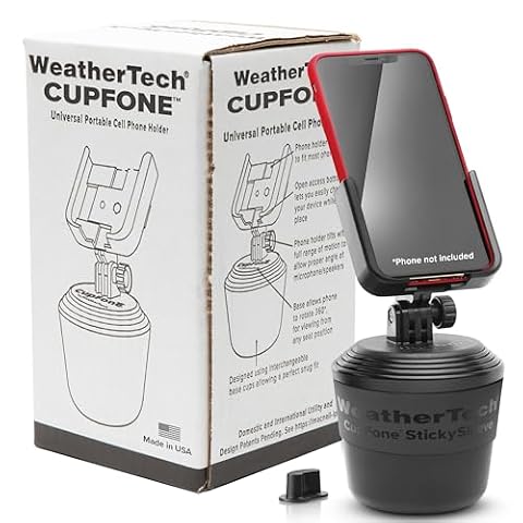 WeatherTech CupFone Uniwersalny uchwyt do smartfonów | Pasuje do każdego pojazdu uchwyt na kubek | Nadaje się do wszystkich obecnych telefonów komórkowych