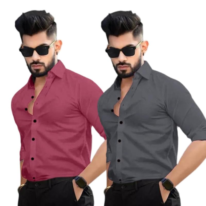 Pinkmint Cotton Blend Casual Shirt for Men Combo Shirt for Formal Wear, Regular Home Wear