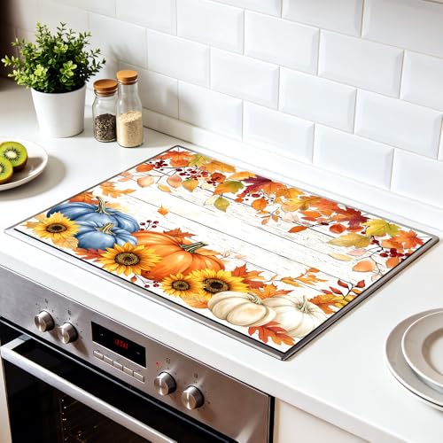 Image of Fall Pumpkin Stove Top Covers for Electric Stove, 28.4x20.5 in