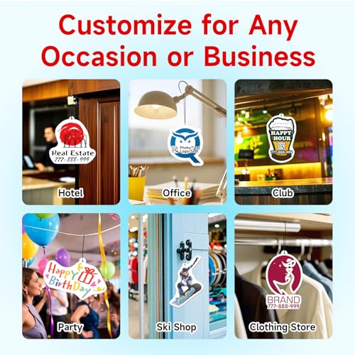 Image of Bulk Custom Car Air Fresheners with Logo or QR Code | Personalized Branded Gifts; 10-1000 Pcs Bulk Orders; Double-Sided Print; Scent Choice Available; Custom Shape