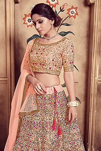 Smart Club Women's Silk Unstitched Lehenga Choli With Dupatta - Image 4