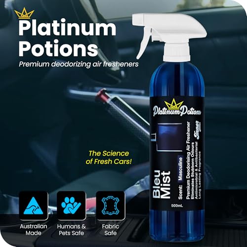 Image of Water-Based Car Air Freshener Spray | Luxury Automotive Deodorizer | Mold-Resistant Formula | Eliminates Odors and Refreshes Vehicle Interior | 17 fl oz | Barber Shoppe