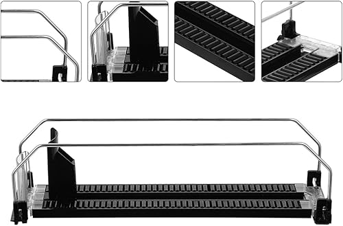 Miniatura 6 de iplusmile Mini organizador de refrigerador automático de bebidas, empujador de estante de supermercado, 2 dispensadores de bebidas negras de