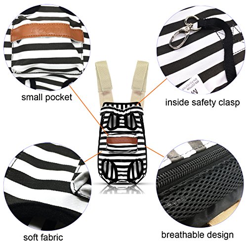 COODIA Legs Out Front Pet Dog Carrier Front Chest Backpack Pet Cat Puppy Tote Holder Bag Sling Outdoor (M, Color Black) - Thumbnail 4