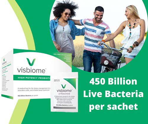 Visbiome® High Potency Probiotic 450 Billion Live Bacteria - 30 Packets Unflavored Powder- Shipped Cold In Recyclable Cooler With Temperature Monitor #TOP1