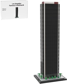 MOC-231911 Architecture Los Angles City Skyline DIY Building Blocks Set, 1800 Famous Landmark Skyscraper Set, Home and Office Decor & Collectible Street Scene Model for Adults 730 Pieces
