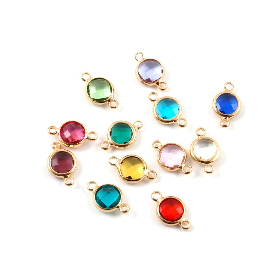 Adabele Grade A Rhinestone Birthstone Gold Connector Links 6mm 8mm Healing Crystal Gemstone Pearl Glass Wood Jewelry Making Charm Finding Supplies