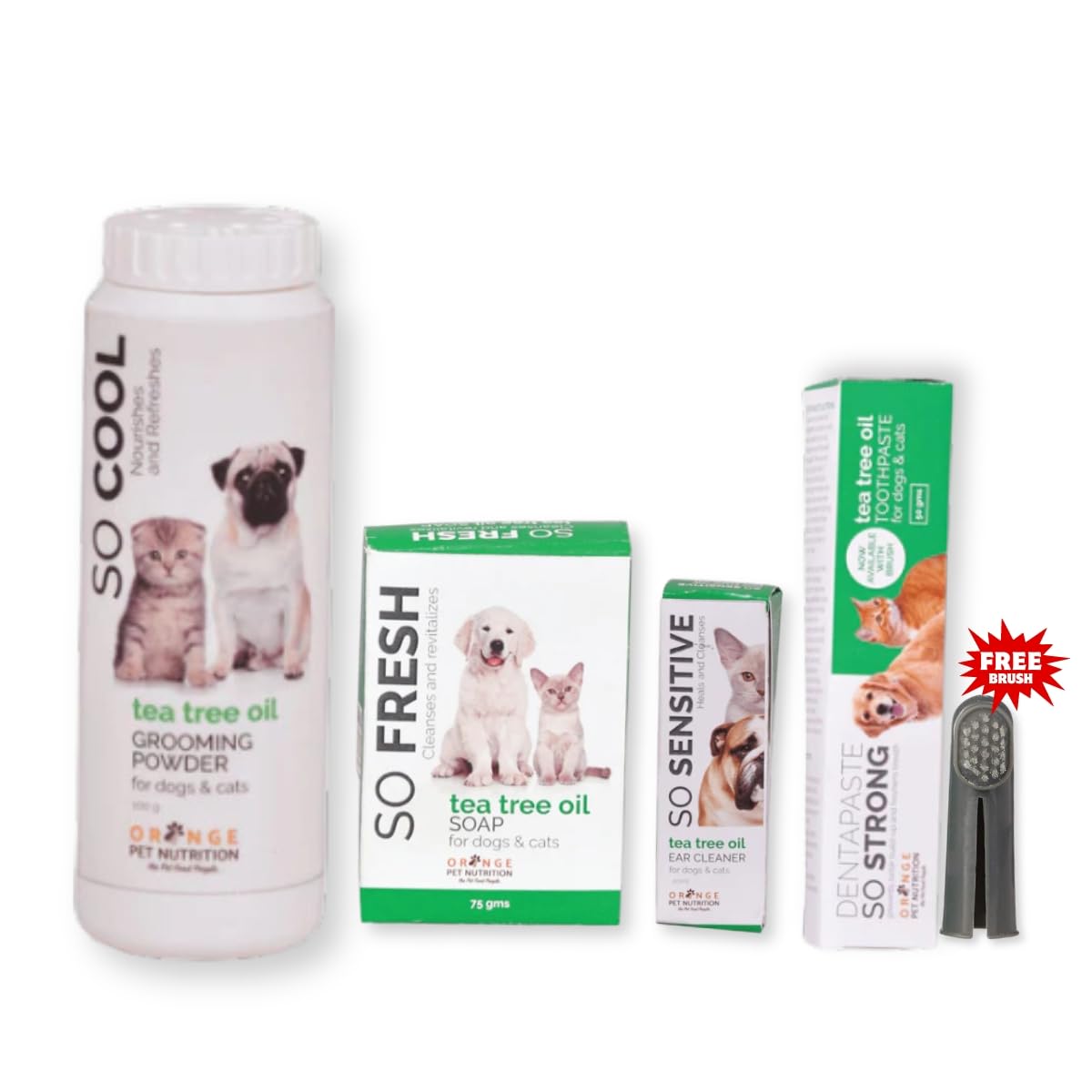Tea Tree Oil Pet Care Combo: Soap 75g, Powder 100g, Ear Cleaner 20g, Dentapaste with Free Brush for Dogs & Cats – Natural Grooming & Dental Care for Sensitive Skin, Tartar Control, Ear Health (B0D3QJ9G92) Amazon Price History, Amazon Price Tracker
