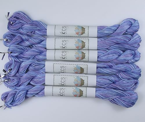 Image of KCS Big skeins of 25 Meters Size 25 Color Variegated Cross Stitch Stranded Threads,6 skeins,4220