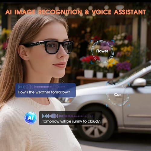 Image of 2026 AI Smart Glasses with Camera, 8MP Action Camera & 4K Video Recording Glasses with 3600mAh Charging Case, Photochromic Sunglasses, EIS Stabilization,Bluetooth Glasses for Men Women Cycling Working