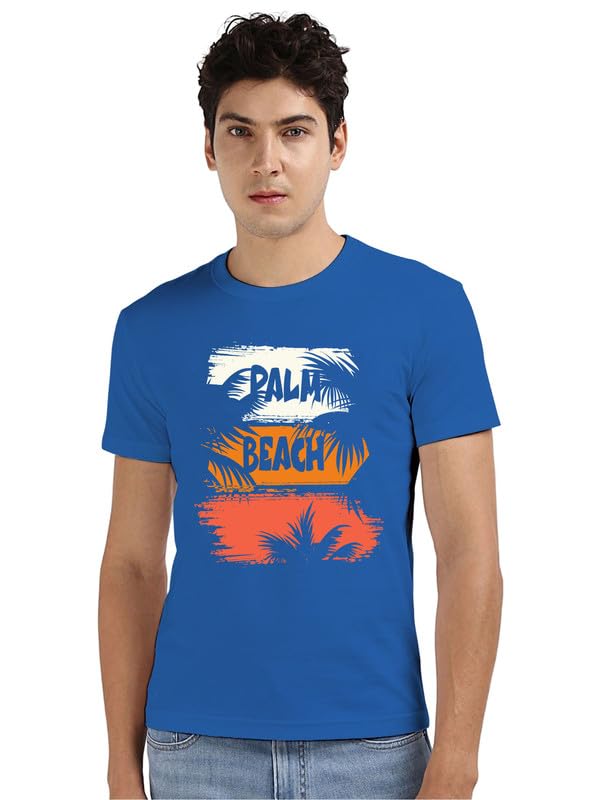 Image of Mens Round Neck Printed T Shirt Palm