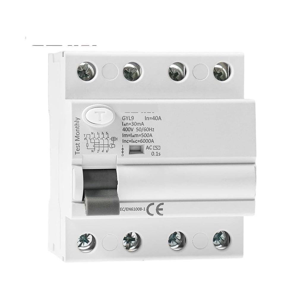 DisyuntorGYL9 Disyuntor De Corriente Residual De CA Interruptor Diferencial Electromagnético 4P 40A 63A 100A 1 Uds Proteger equipos eléctricos.(4P 80A,30mA)