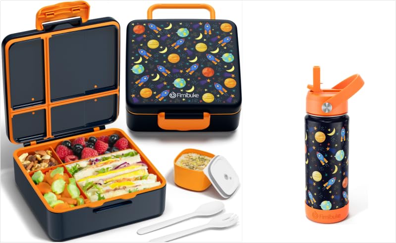 Fimibuke Bento Lunch Box for Kids - Leak Proof Toddler Bento Box with 4 Compartments BPA…