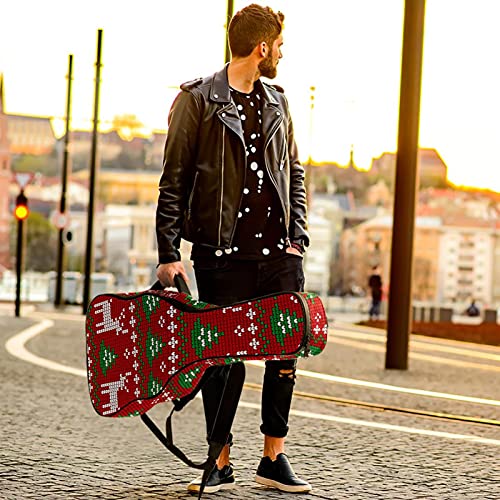 Housse guitare classique imperméable avec fermeture éclair rouge Noël