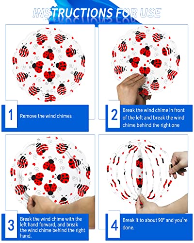 Ladybug With Polka Dots Wind Spinners For Yard And Garden, 3D Stainless Steel Wind Spinner, Red Love Heart Filling Wind Sculptures Spinners Indoor Outdoor Hanging Crafts Ornaments 9.8 Inch #TOP5