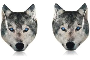 Enigmatic White Wolf Stud Earrings: A Symphony of Nature and Elegance