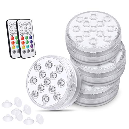 Piscina Luz LED Impermeables,Luces Sumergibles,Control Remoto Bajo El Agua Luces Multicolores LED...