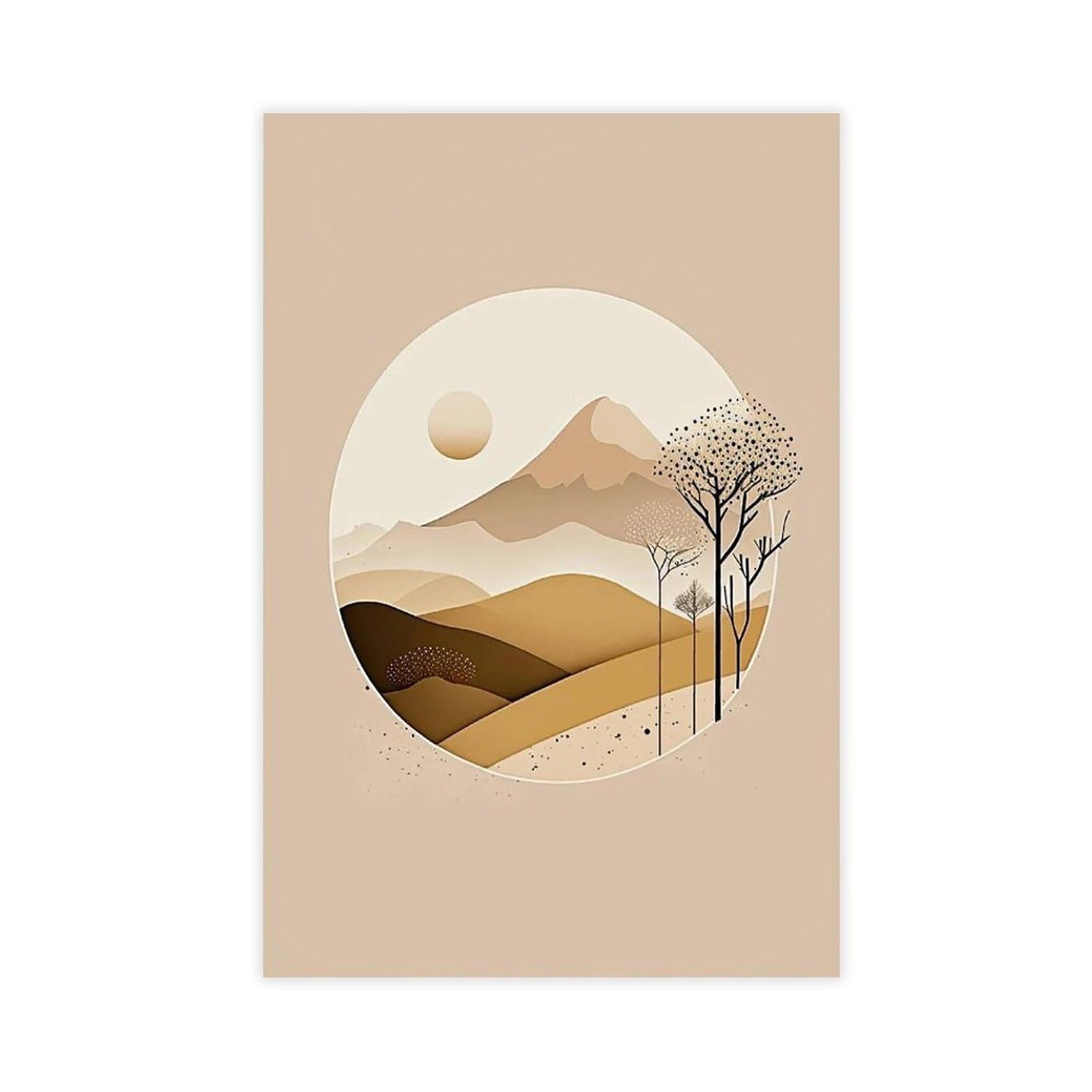 Bareronor Scandinavian Living Room Canvas Poster Bedroom Decor Landscape Office Room Decor Gift 16" L X 24" W