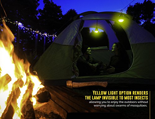 Ryno Tuff Waterproof Rechargeable Outdoor LED Camping Lanterns with Remote Control & Mosquito Bug Repellent Yellow Light Options - Portable Bright 150 Lumens Backpacking & Hiking Tent Camping Lamp - Thumbnail 3