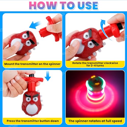 Image of Zest 4 Toyz Spinning Top for Kids Cartoon Design with Flashing LED Light Up and Dynamic Music Non-Toxic Toys for Boys & Girls (Pack of 1) Red